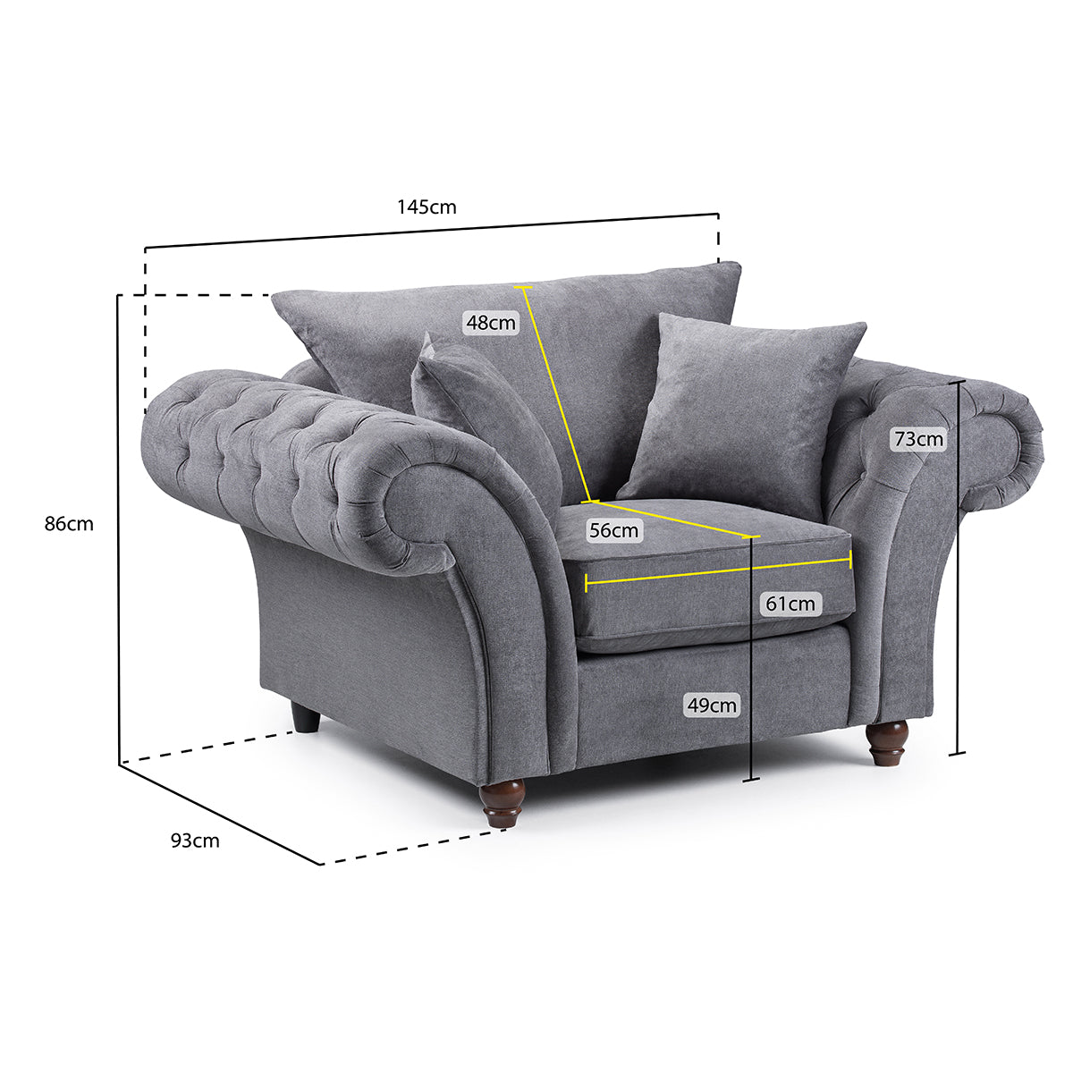 Fabric Armchair Fullback - Windsor