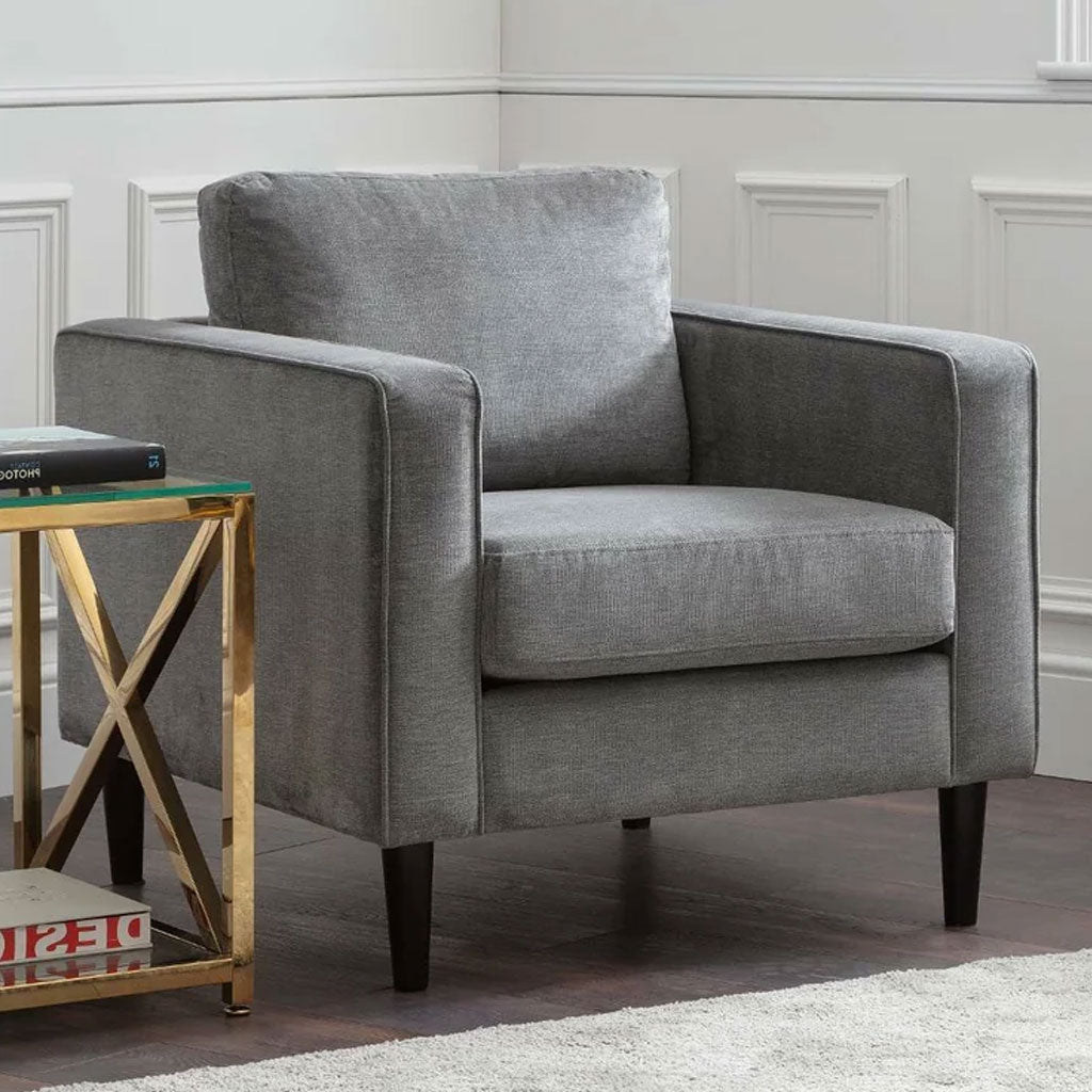 Fabric Armchair With Black Legs - Hayward