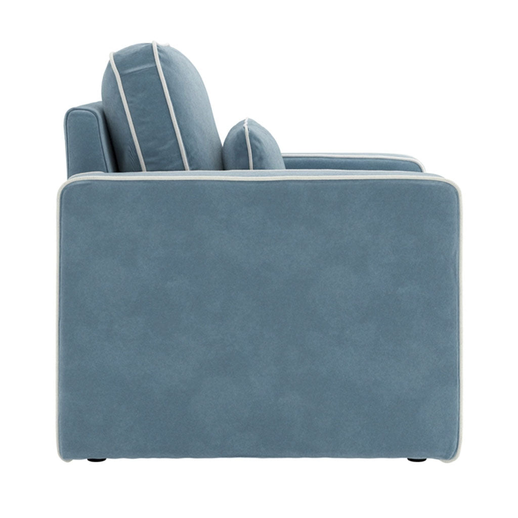 Fabric Armchair With Ivory Piping - Diego