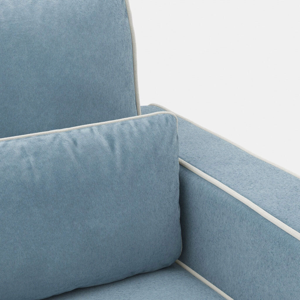 Fabric Armchair With Ivory Piping - Diego