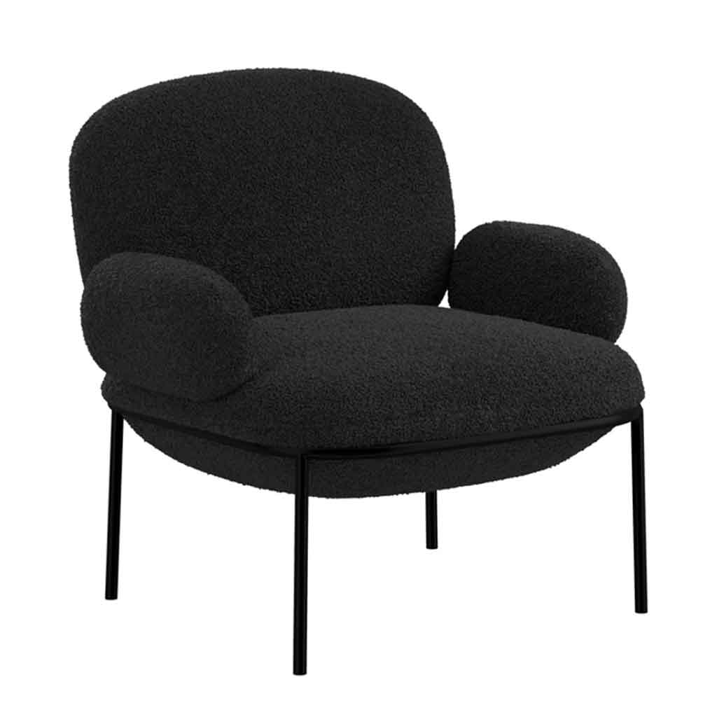 Fabric Armchair With Metal Legs - Avery