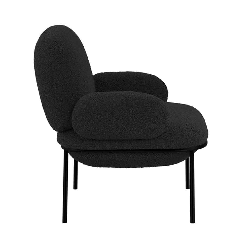 Fabric Armchair With Metal Legs - Avery