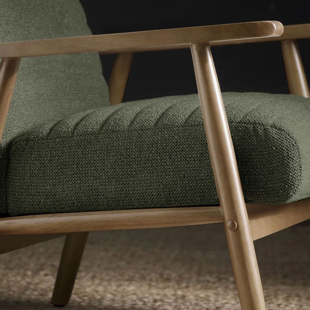 Fabric Armchair With Wooden Frame - Ivy