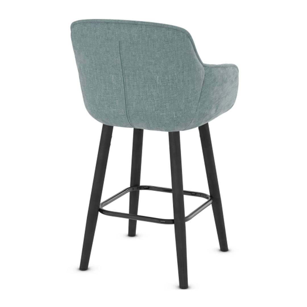 Fabric Bar Stool With Black Wooden Legs - Pinley