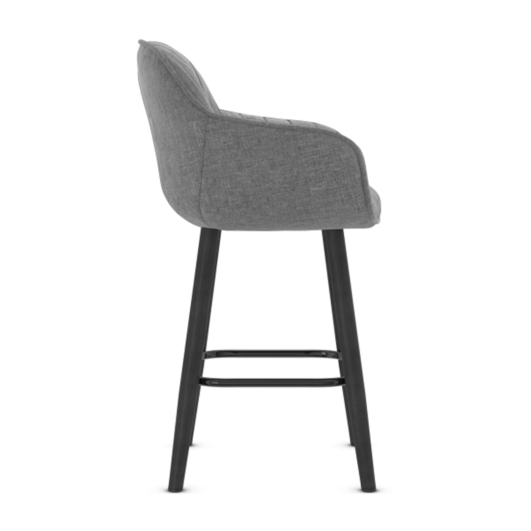 Fabric Bar Stool With Black Wooden Legs - Pinley