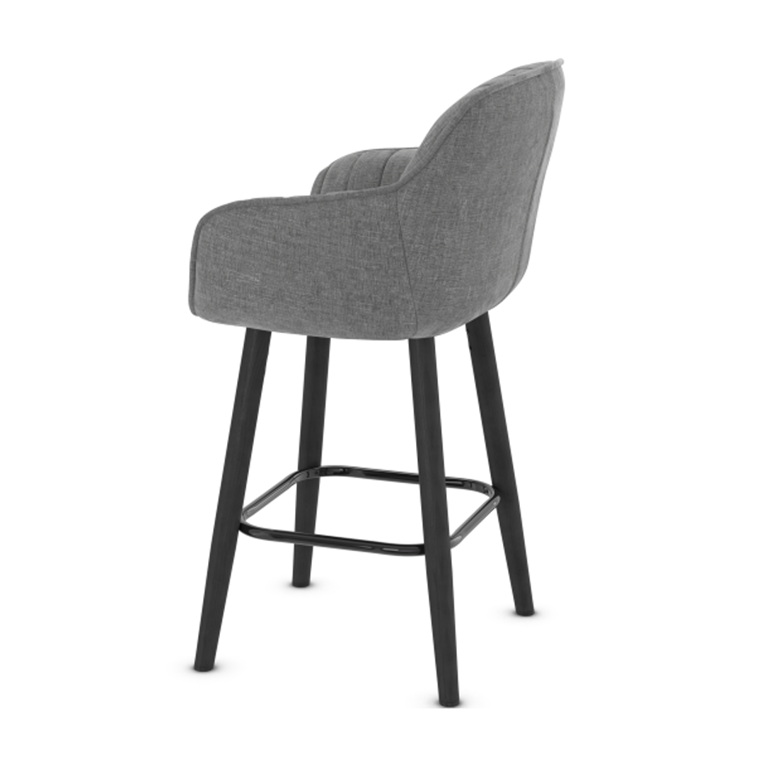 Fabric Bar Stool With Black Wooden Legs - Pinley