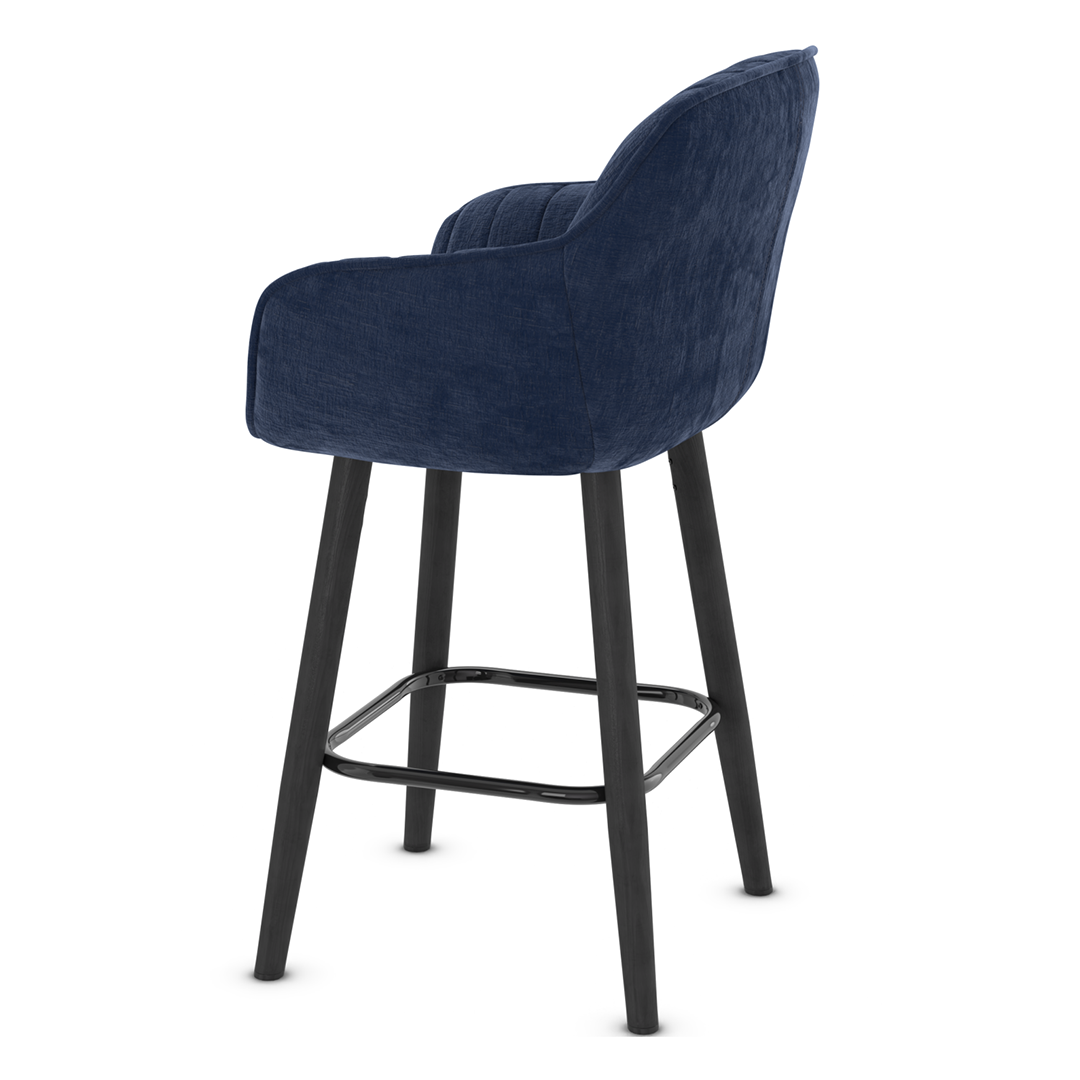 Fabric Bar Stool With Black Wooden Legs - Pinley