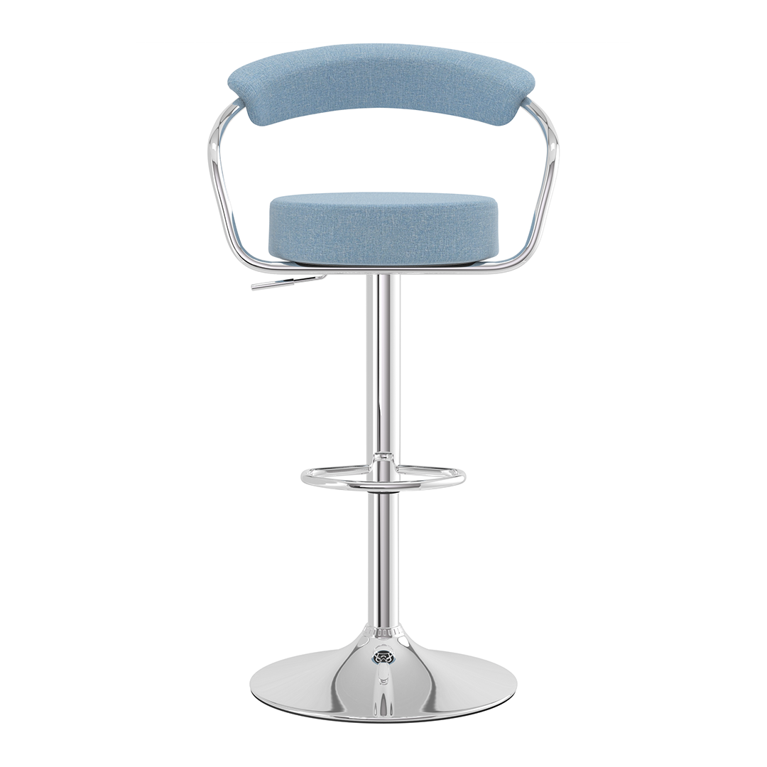 Fabric Bar Stool With Polished Chrome Base - Zivley