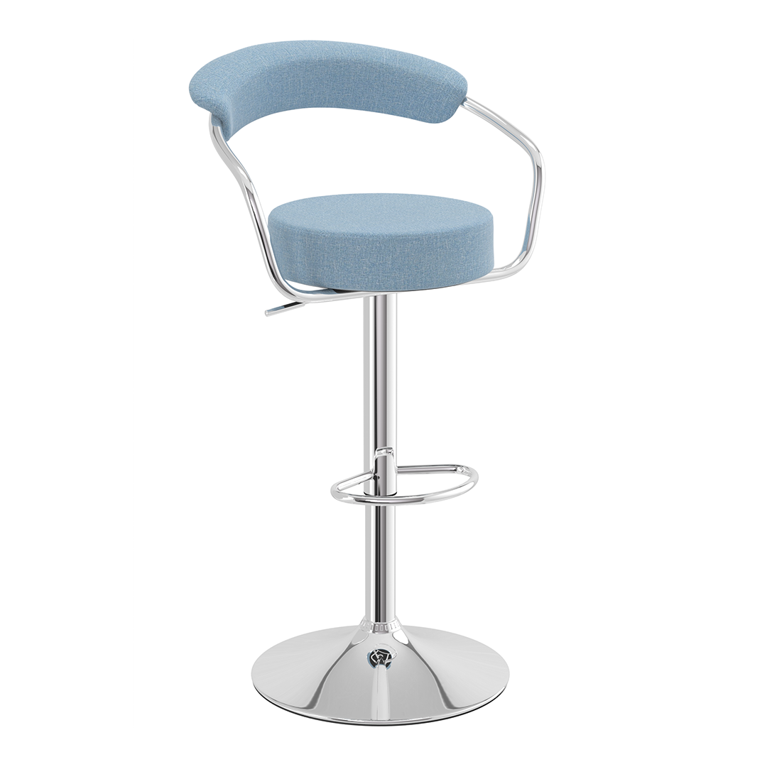 Fabric Bar Stool With Polished Chrome Base - Zivley