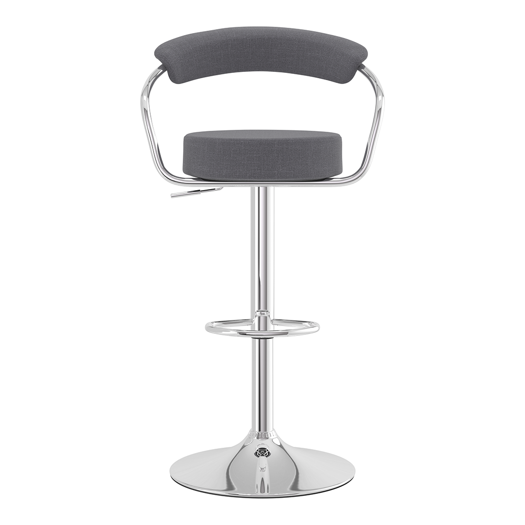 Fabric Bar Stool With Polished Chrome Base - Zivley