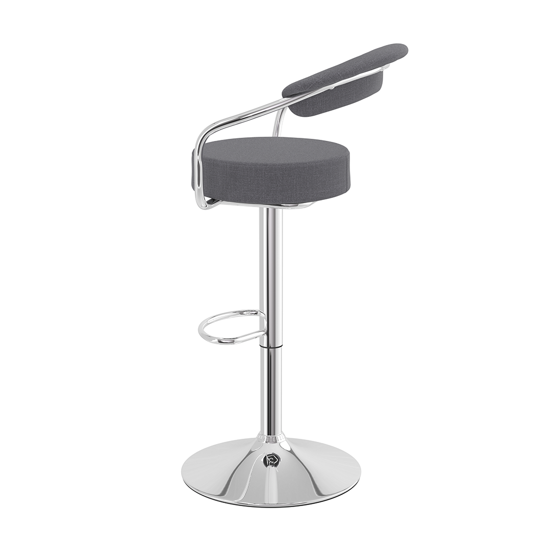 Fabric Bar Stool With Polished Chrome Base - Zivley