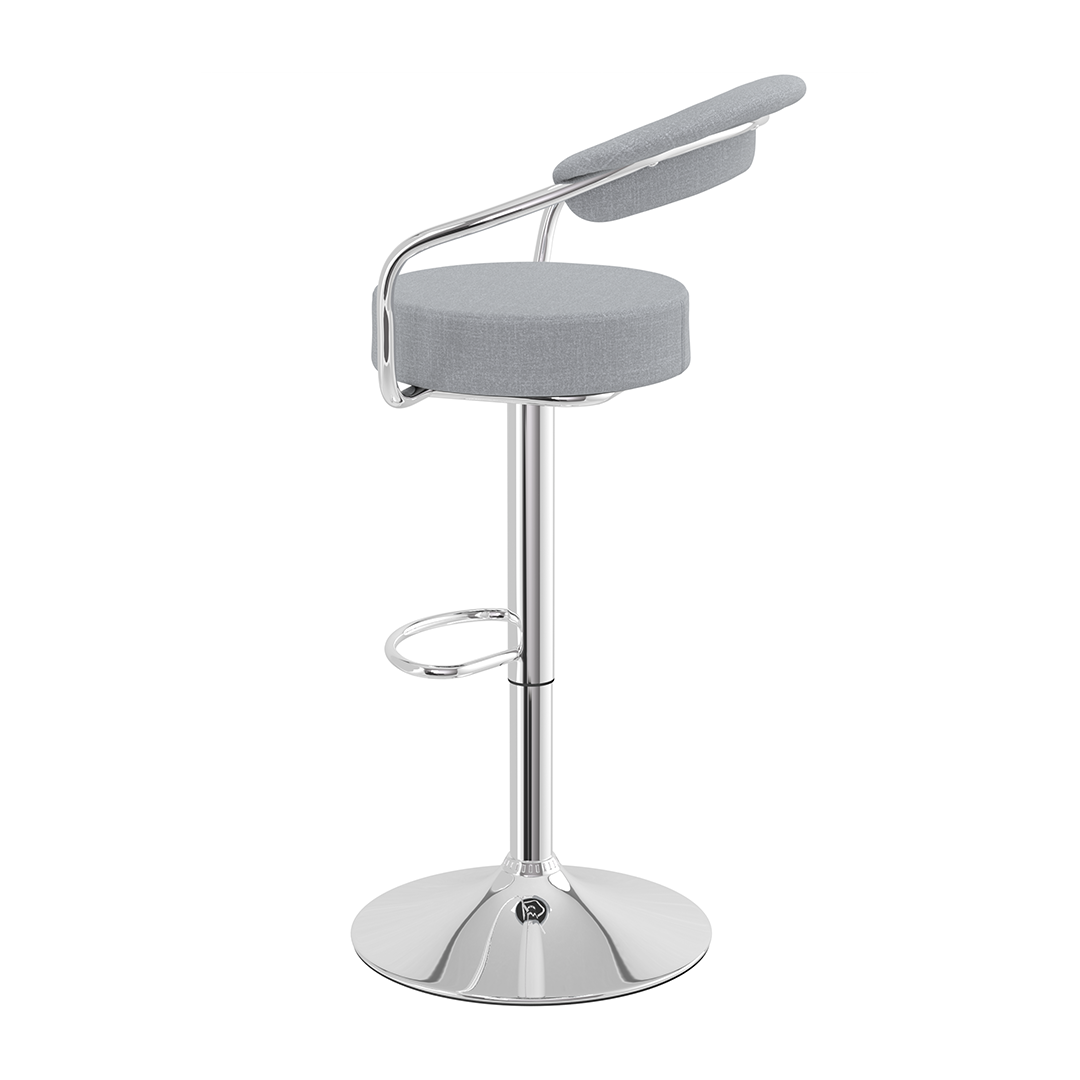Fabric Bar Stool With Polished Chrome Base - Zivley