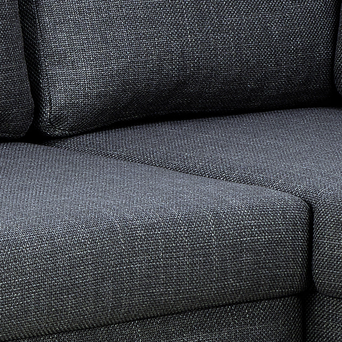 Fabric Corner Sofa With Open End Facing Right Handed With Matt Black Steel Legs - Omaha