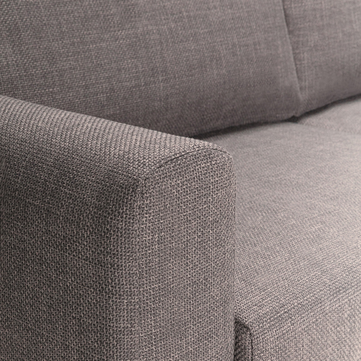 Fabric Corner Sofa With Open End Facing Right Handed With Matt Black Steel Legs - Omaha