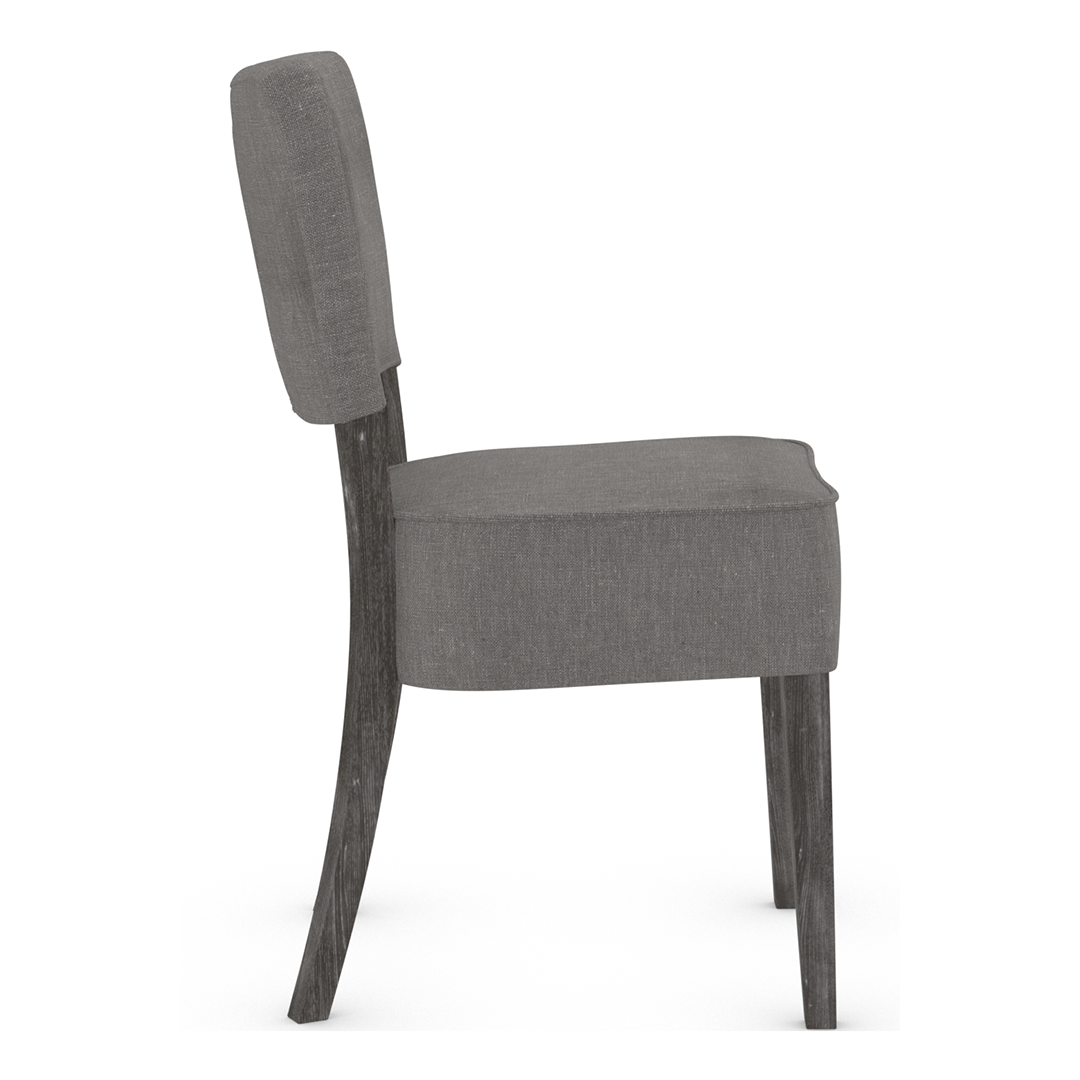 Fabric Dining Chair With Antique Black Wooden Legs - Greystone