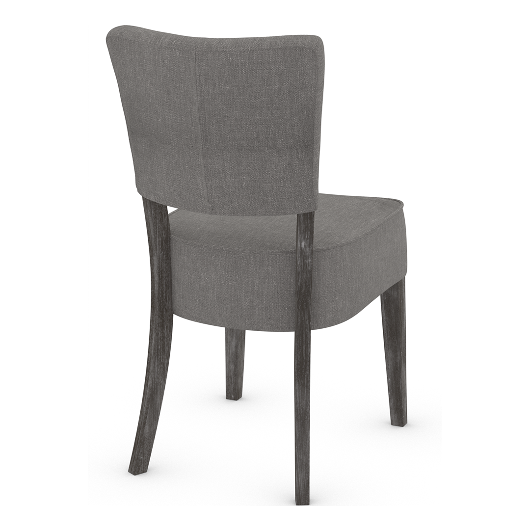 Fabric Dining Chair With Antique Black Wooden Legs - Greystone