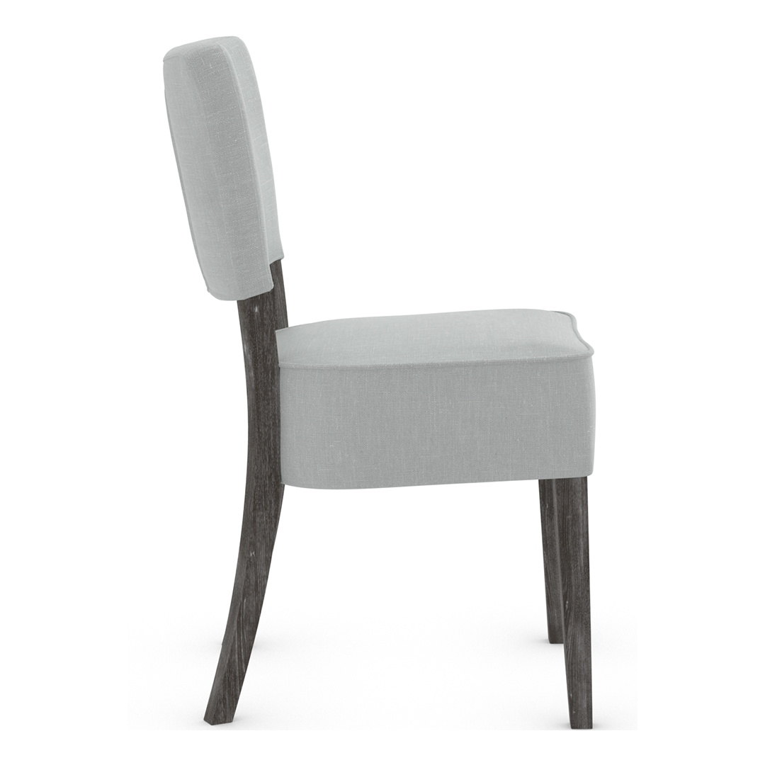 Fabric Dining Chair With Antique Black Wooden Legs - Greystone