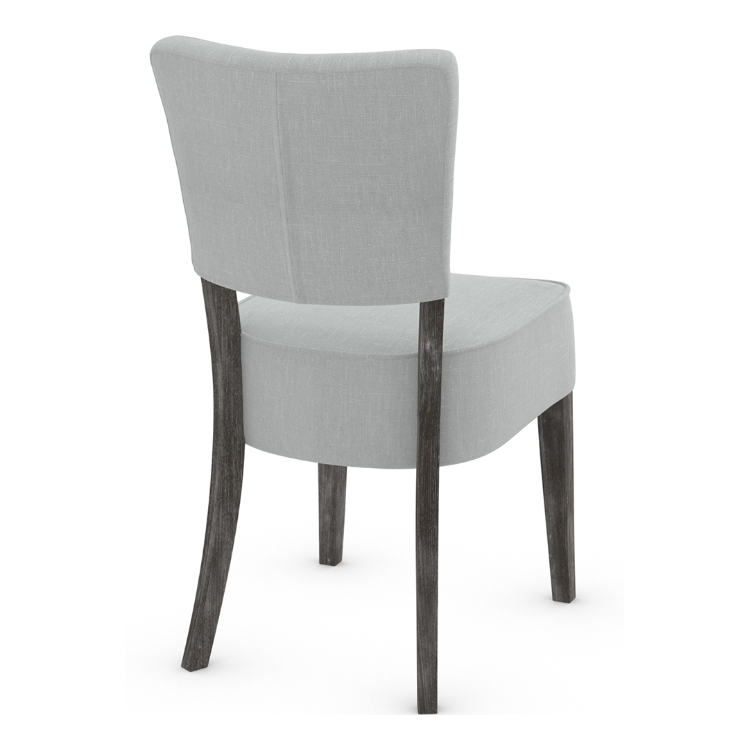 Fabric Dining Chair With Antique Black Wooden Legs - Greystone