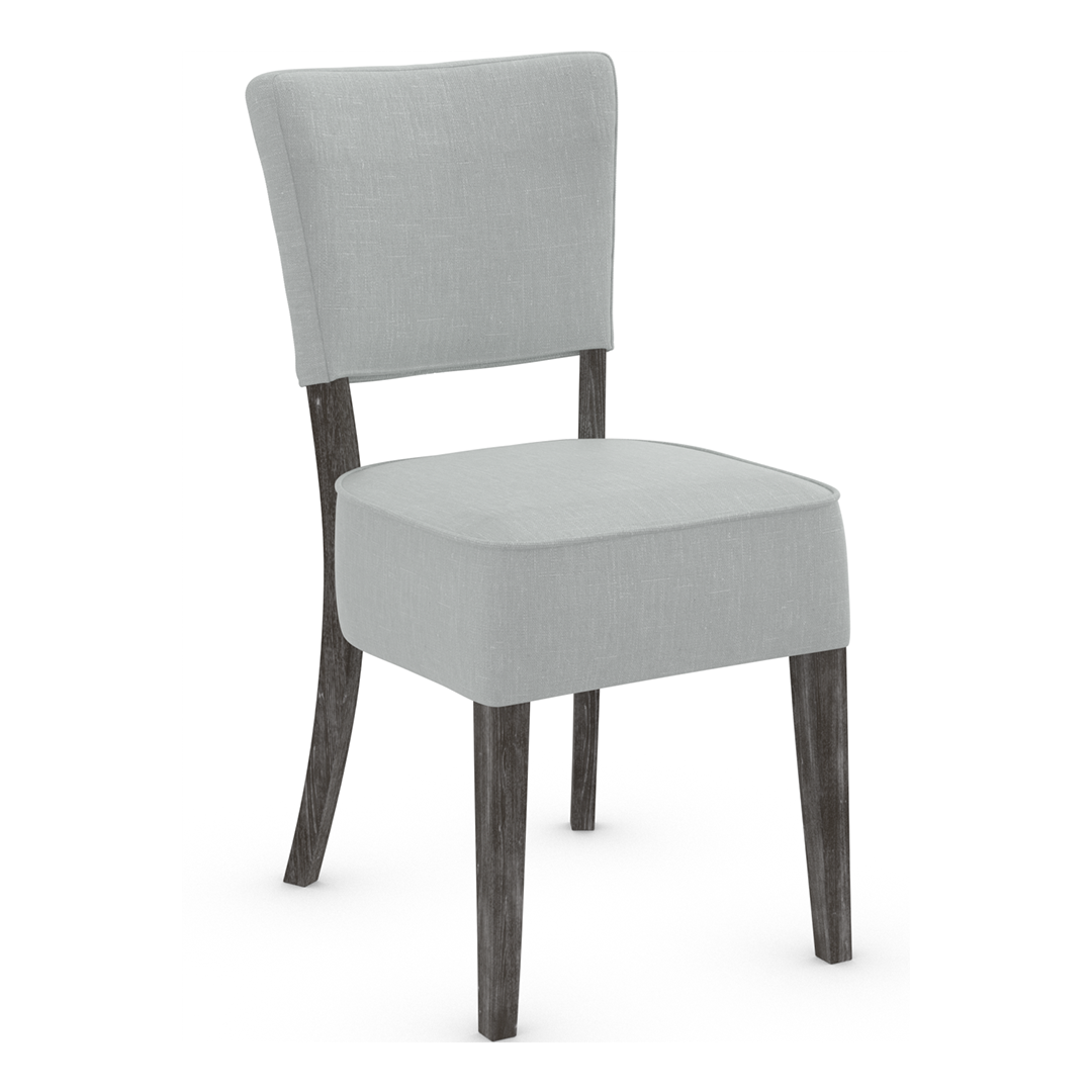 Fabric Dining Chair With Antique Black Wooden Legs - Greystone