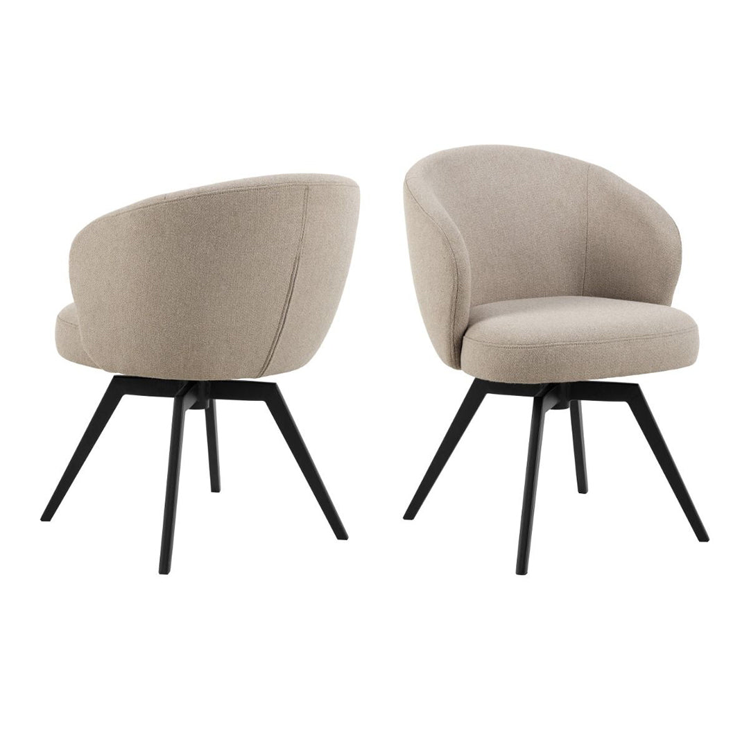 Fabric Dining Chair With Armrest And Swivel Function - Darlene