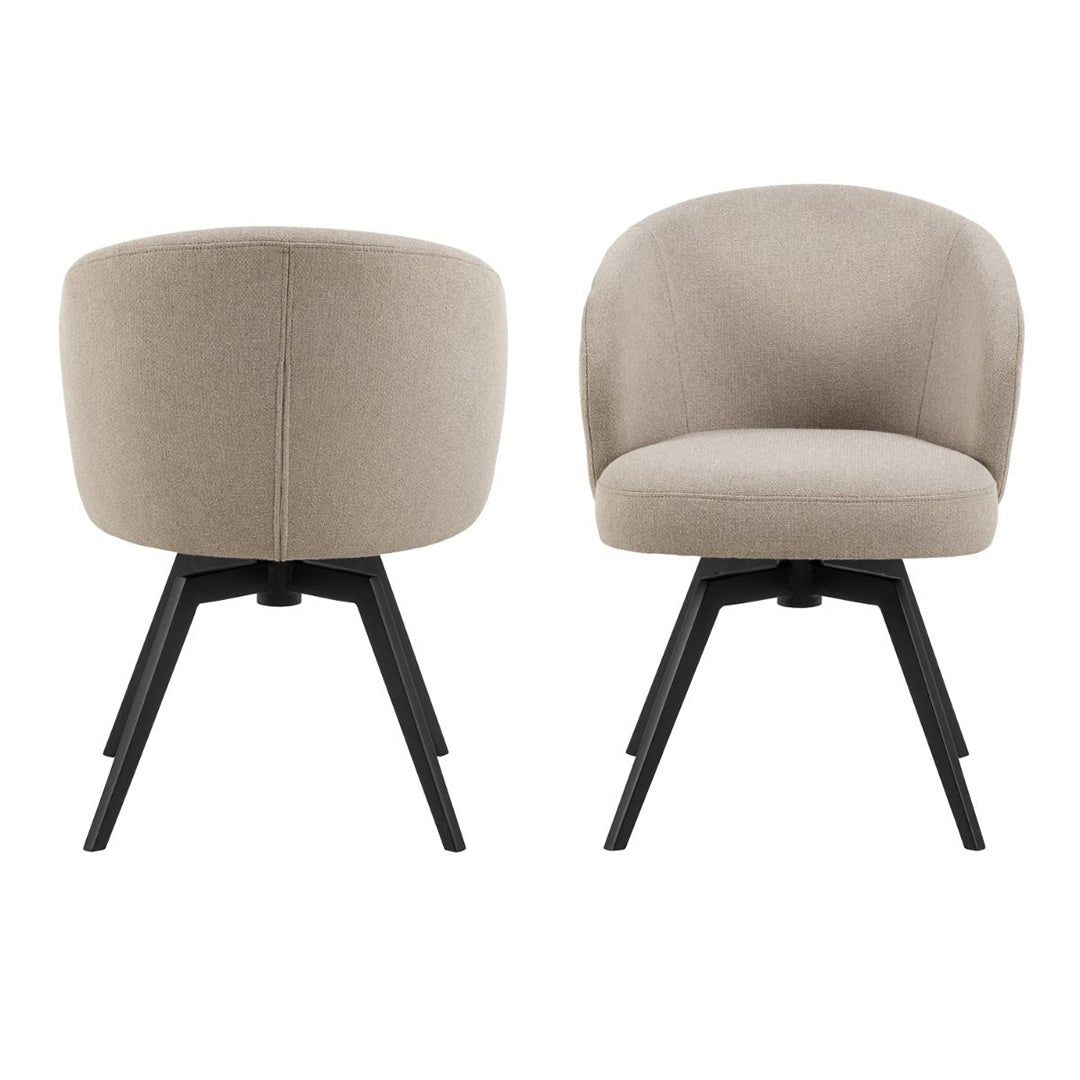 Fabric Dining Chair With Armrest And Swivel Function - Darlene