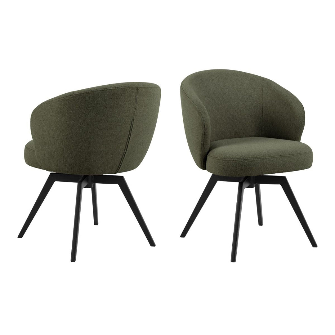 Fabric Dining Chair With Armrest And Swivel Function - Darlene