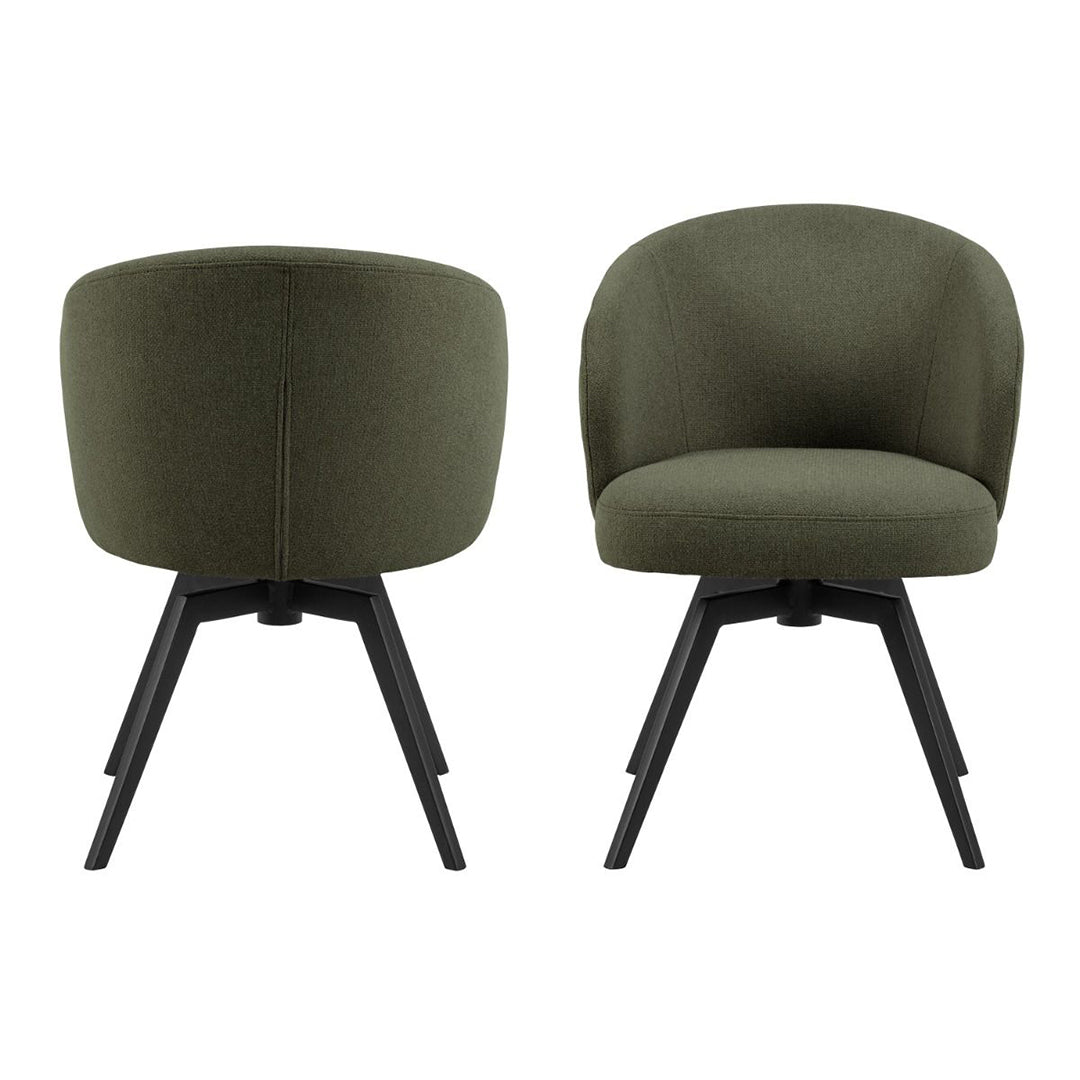 Fabric Dining Chair With Armrest And Swivel Function - Darlene