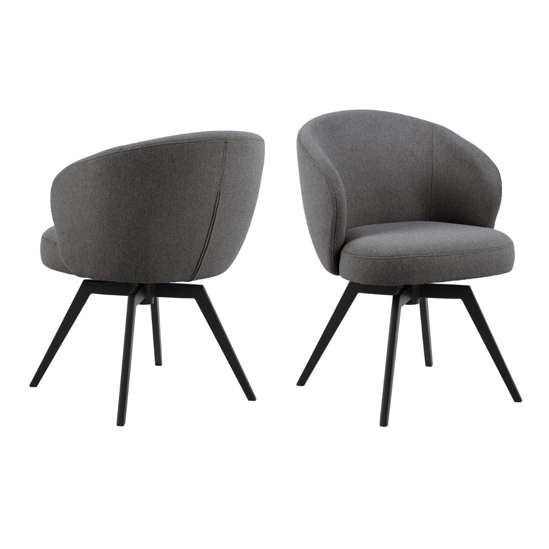 Fabric Dining Chair With Armrest And Swivel Function - Darlene