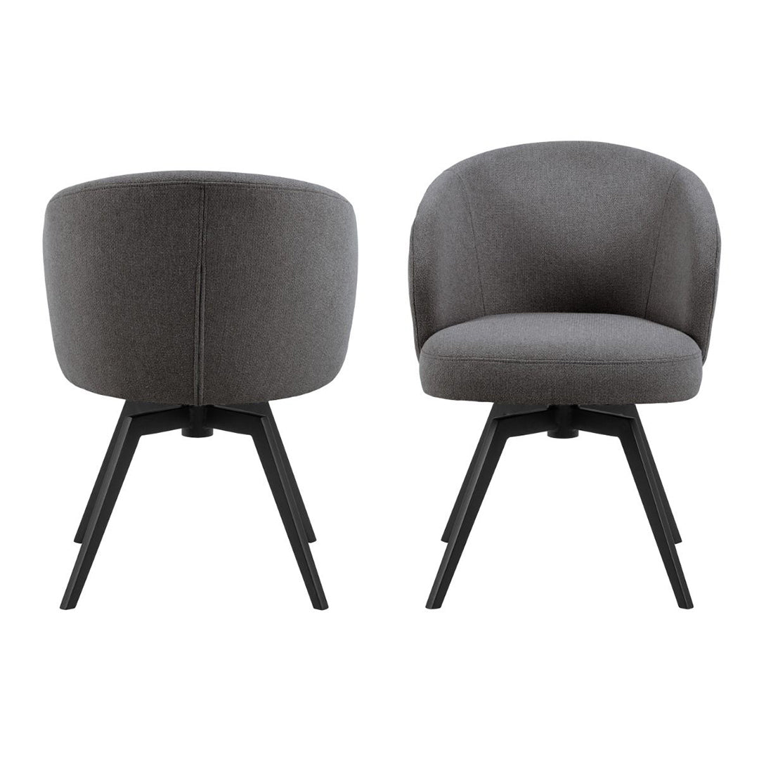 Fabric Dining Chair With Armrest And Swivel Function - Darlene