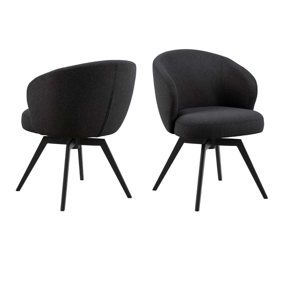 Fabric Dining Chair With Armrest And Swivel Function - Darlene