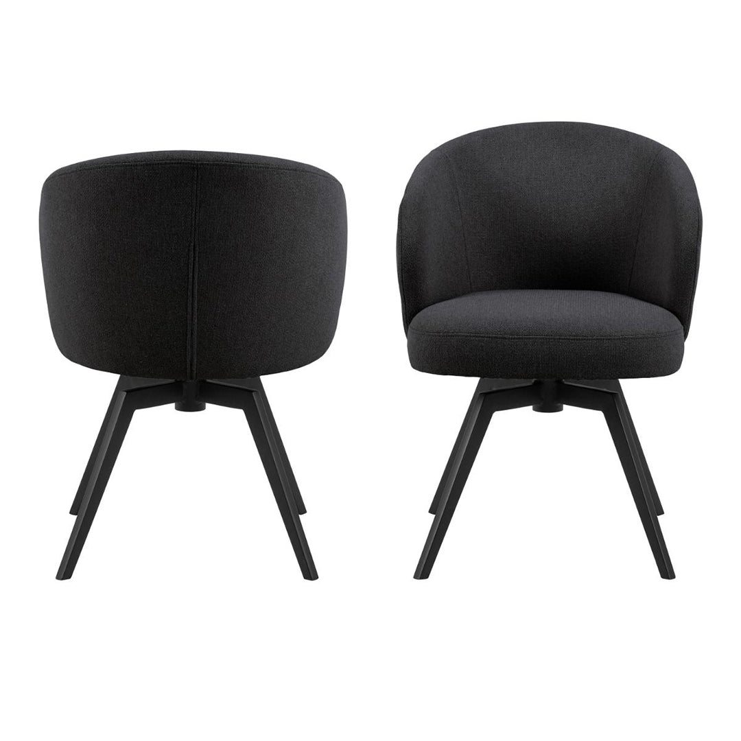 Fabric Dining Chair With Armrest And Swivel Function - Darlene