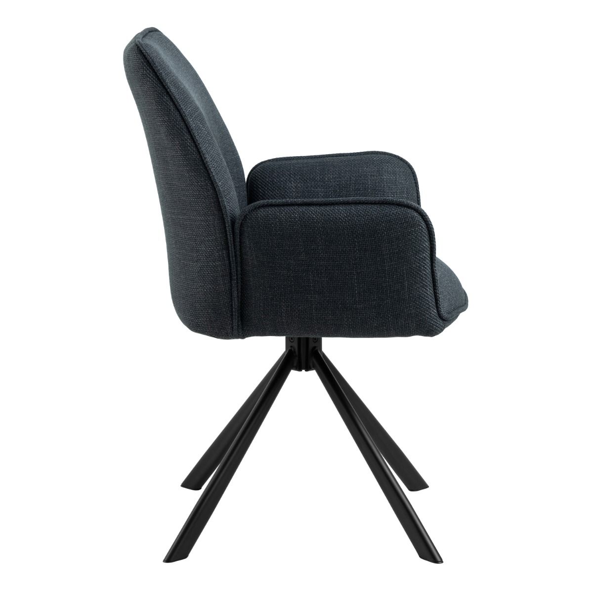 Fabric Dining Chair With Armrest And Swivel Function - Glenda