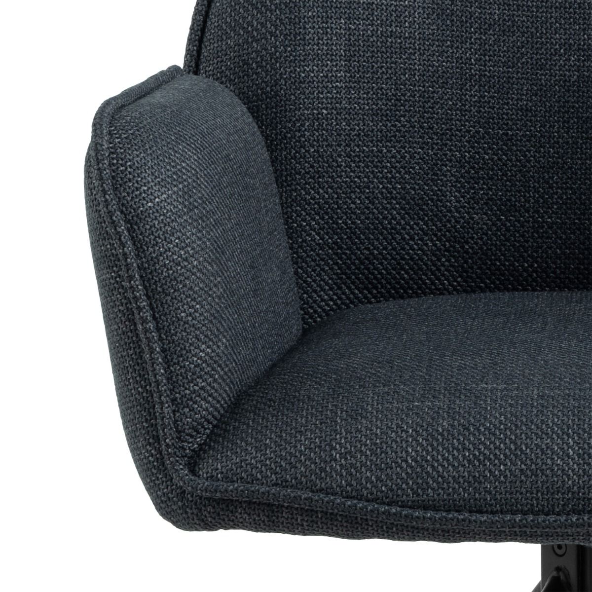 Fabric Dining Chair With Armrest And Swivel Function - Glenda