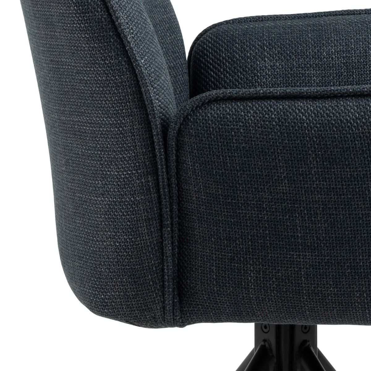 Fabric Dining Chair With Armrest And Swivel Function - Glenda