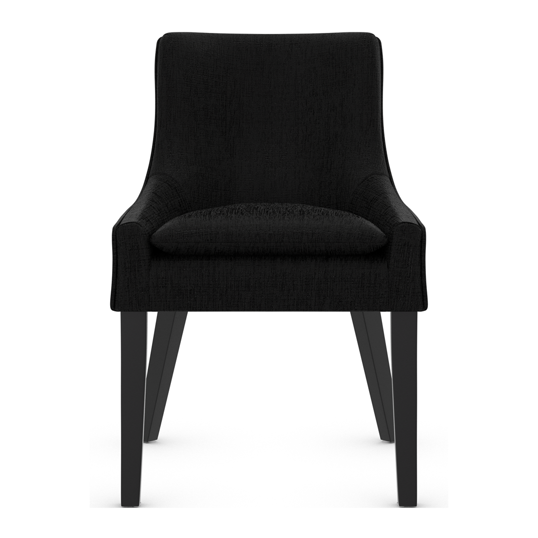 Fabric Dining Chair With Black Wooden Legs - Claridge