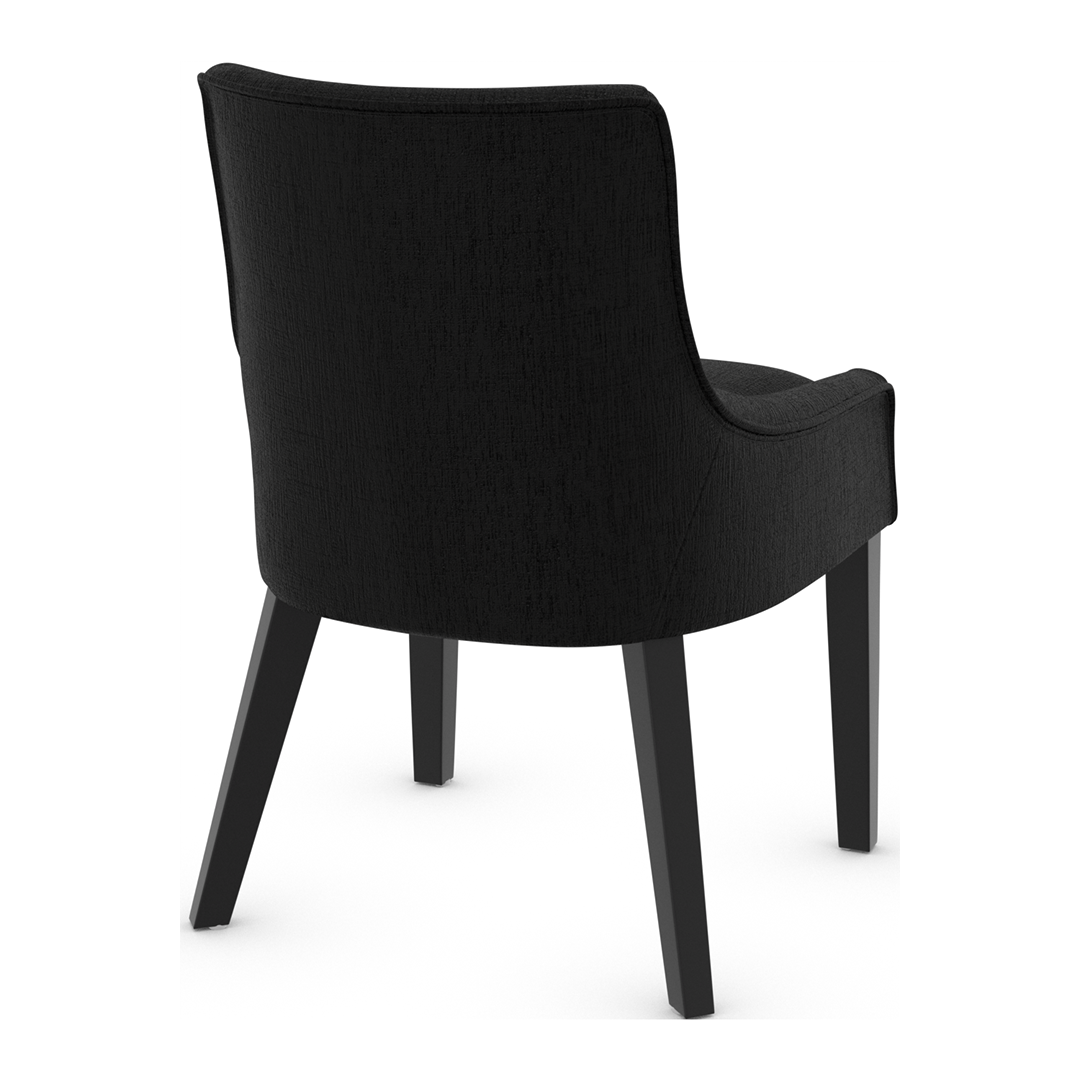 Fabric Dining Chair With Black Wooden Legs - Claridge