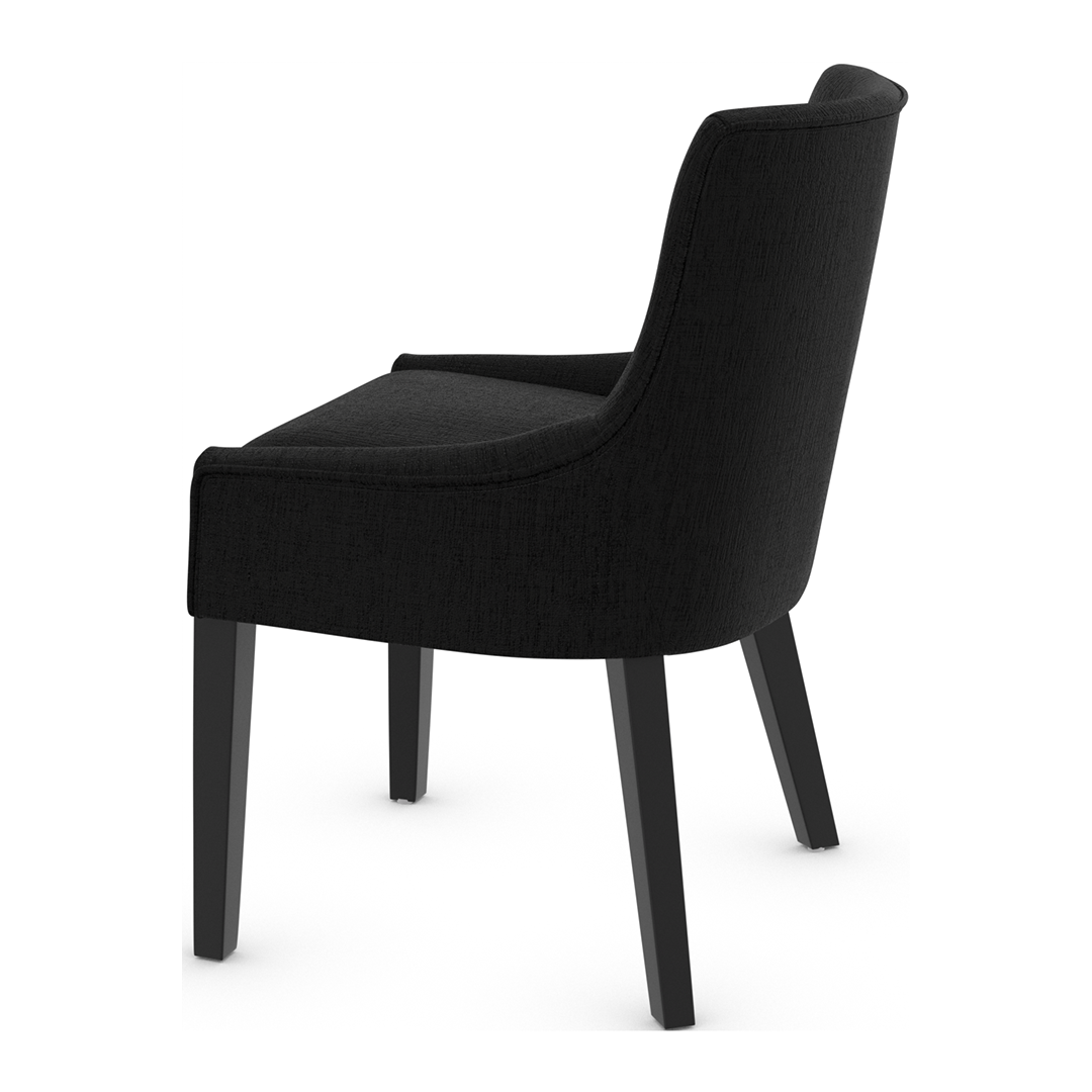 Fabric Dining Chair With Black Wooden Legs - Claridge