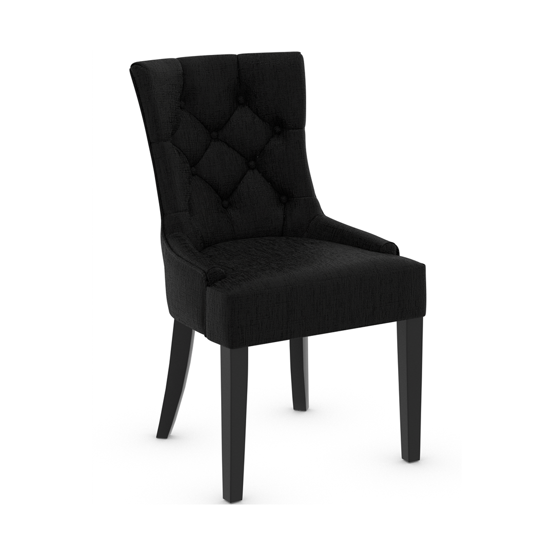 Fabric Dining Chair With Black Wooden Legs - Ruxley