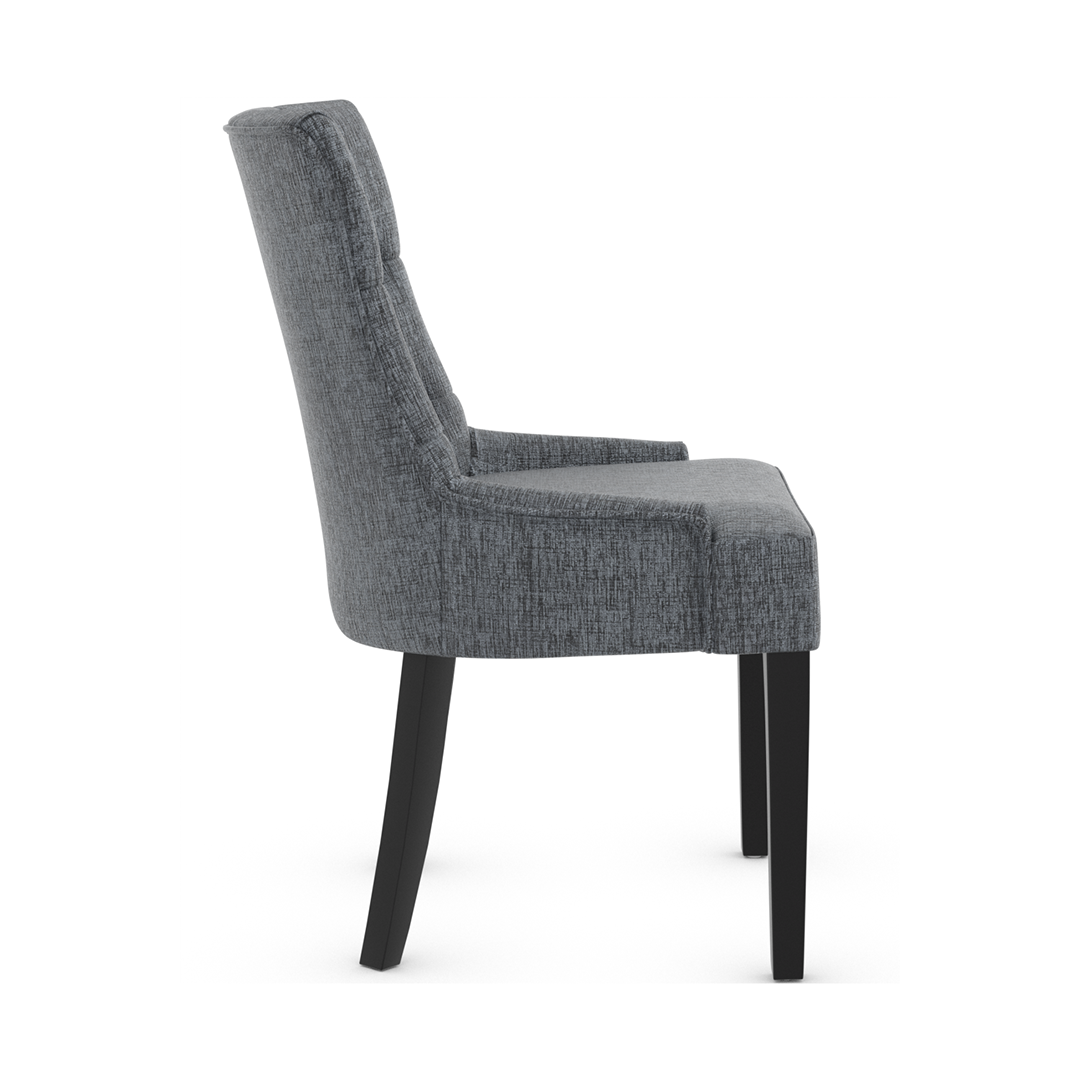 Fabric Dining Chair With Black Wooden Legs - Ruxley