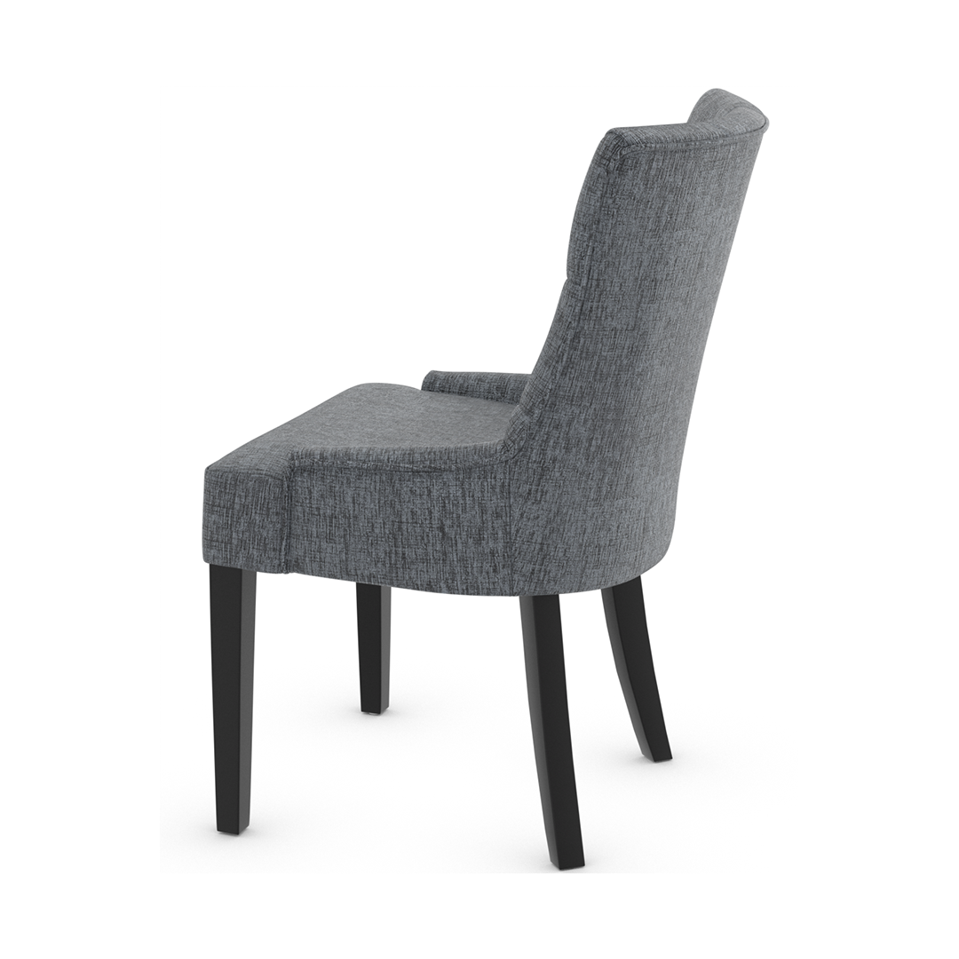 Fabric Dining Chair With Black Wooden Legs - Ruxley