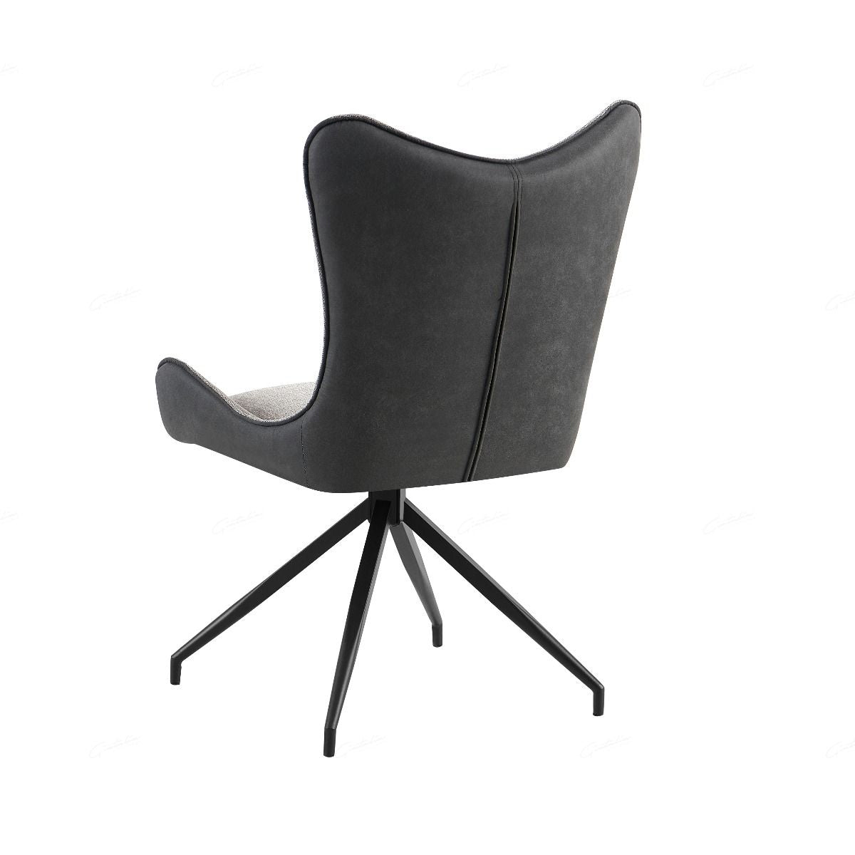 Fabric Dining Chair With Curved Armrests - Cayman
