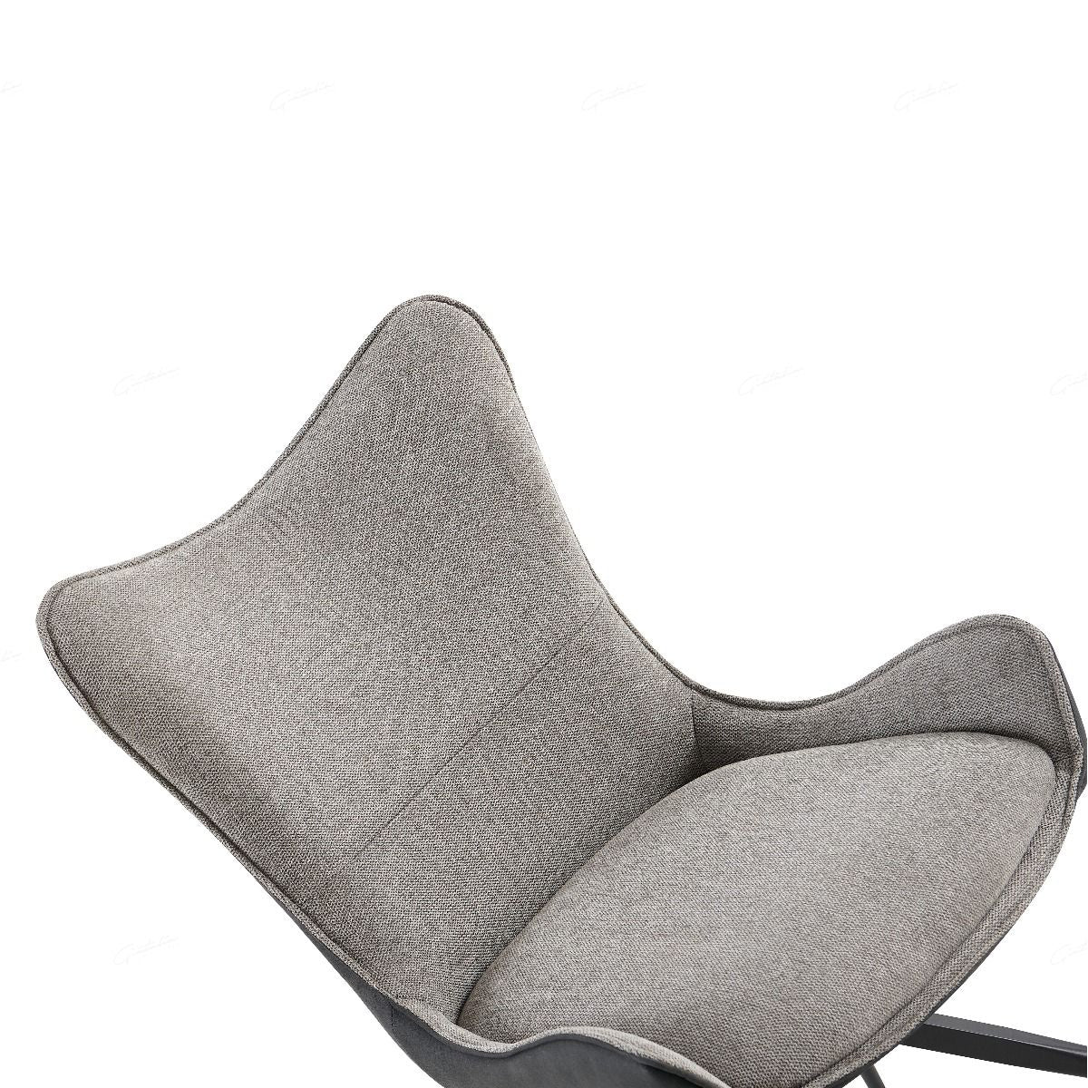 Fabric Dining Chair With Curved Armrests - Cayman