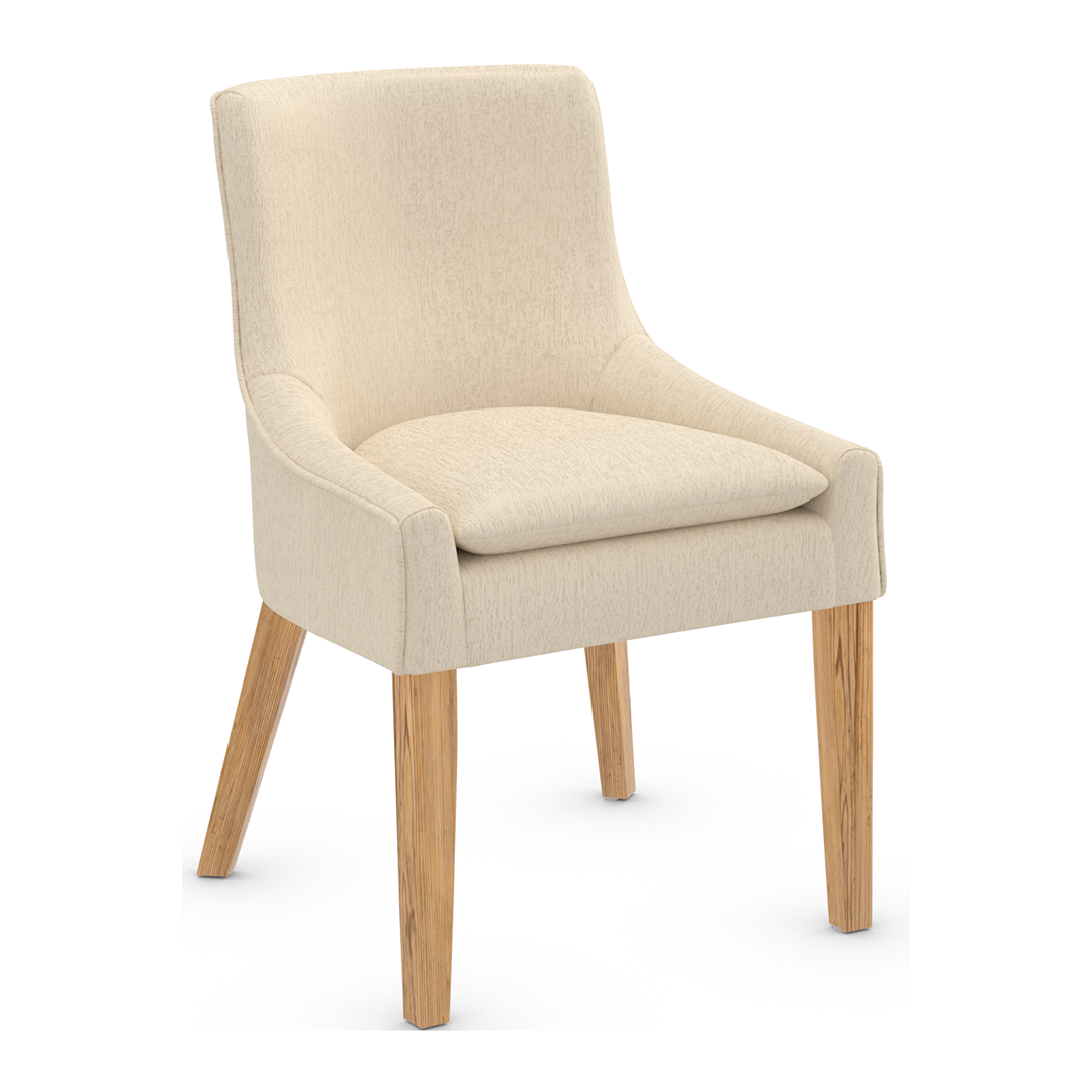 Fabric Dining Chair With Oak Wooden Legs - Claridge