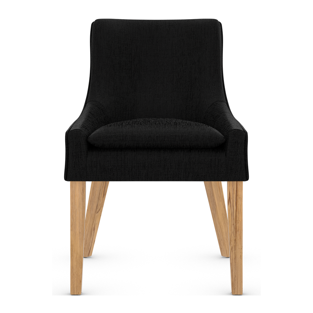 Fabric Dining Chair With Oak Wooden Legs - Claridge