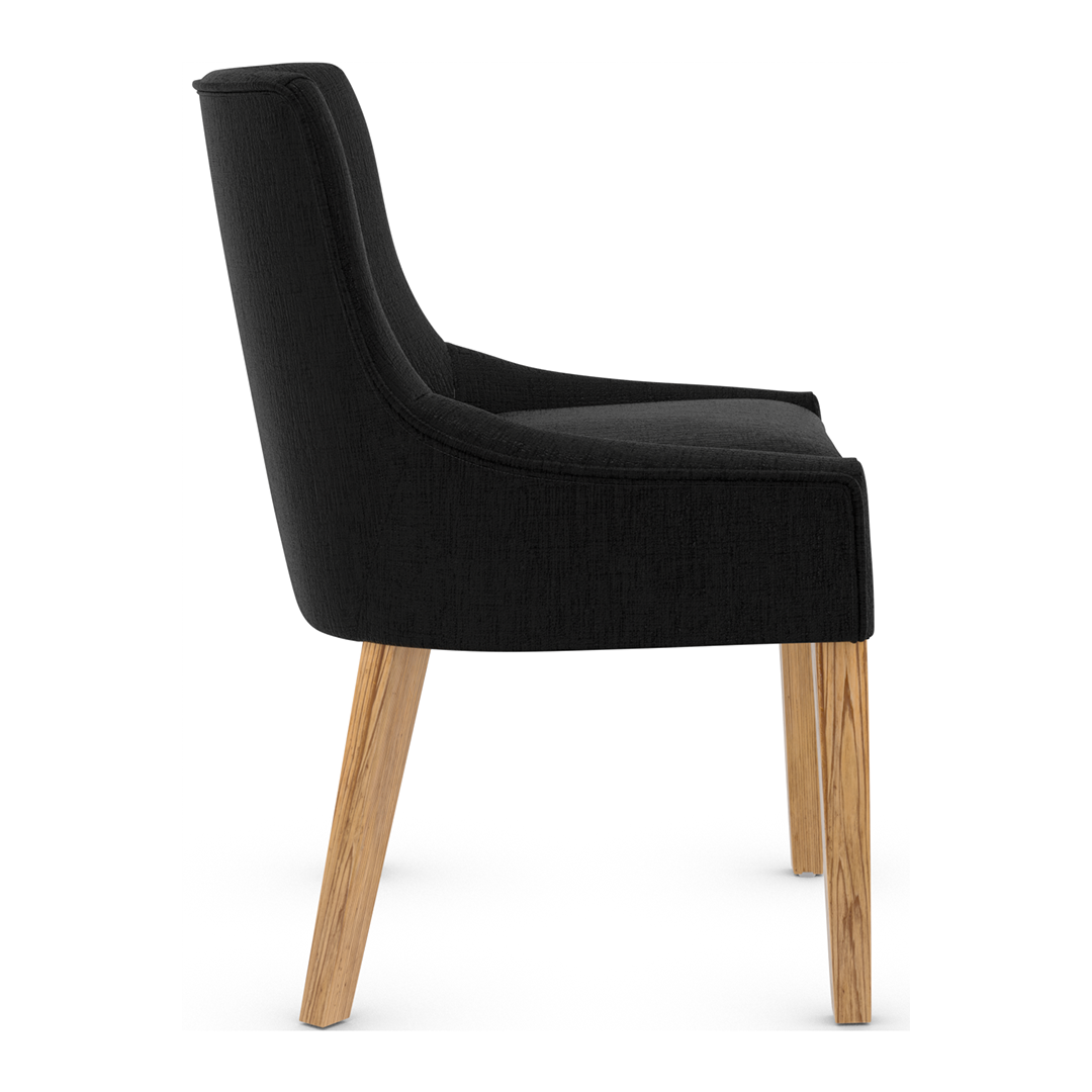 Fabric Dining Chair With Oak Wooden Legs - Claridge