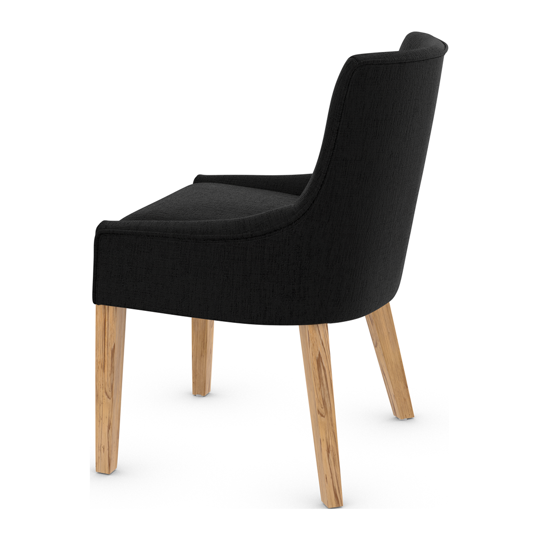 Fabric Dining Chair With Oak Wooden Legs - Claridge