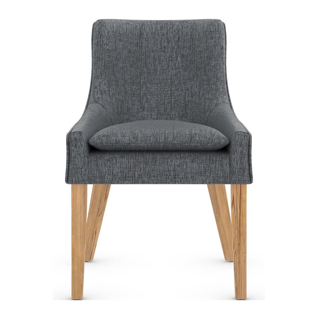 Fabric Dining Chair With Oak Wooden Legs - Claridge