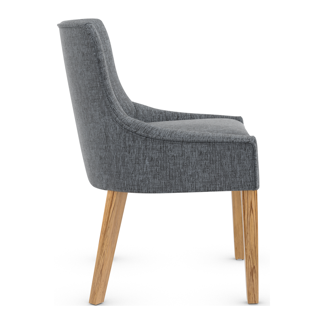 Fabric Dining Chair With Oak Wooden Legs - Claridge