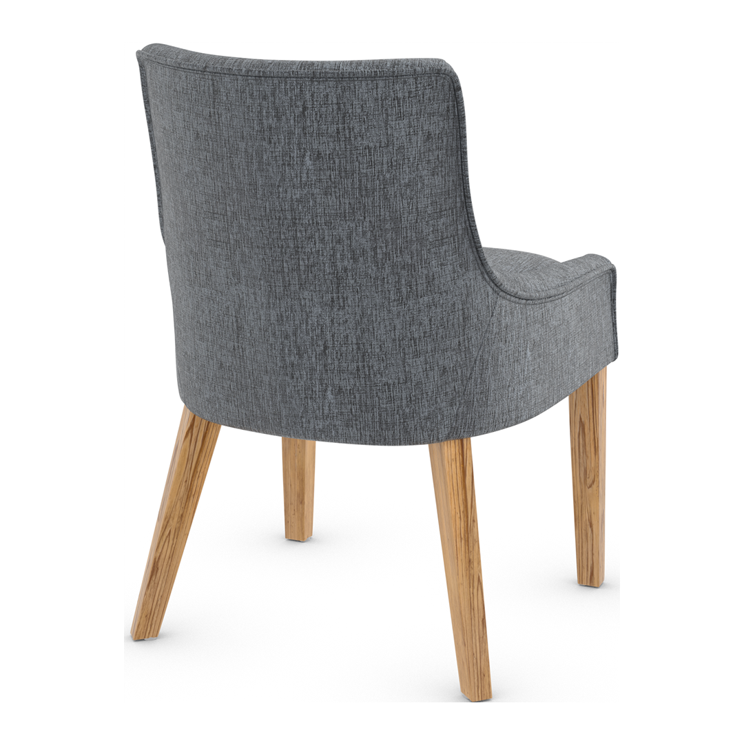 Fabric Dining Chair With Oak Wooden Legs - Claridge
