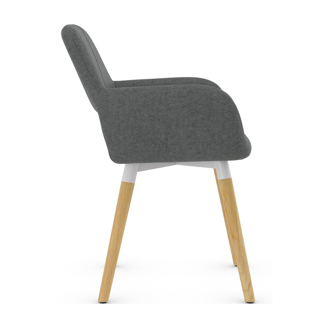 Fabric Dining Chair With Oak Wooden Legs - Oxted